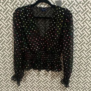 BLUE LIFE confetti silk top